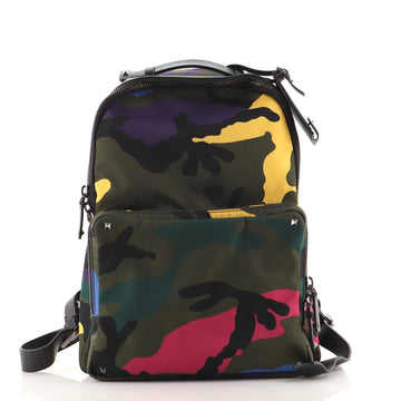 Valentino Rockstud Backpack Camouflage Nylon Large