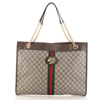 Gucci Rajah Chain Tote GG Coated Canvas Large