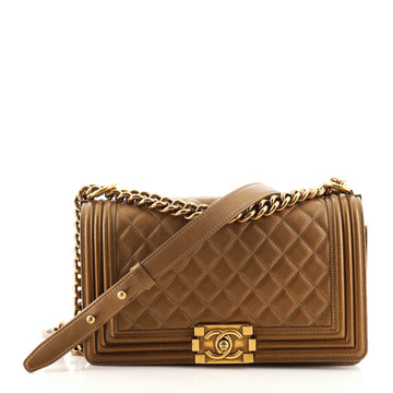 Chanel Boy Flap Bag Quilted Lambskin Old Medium