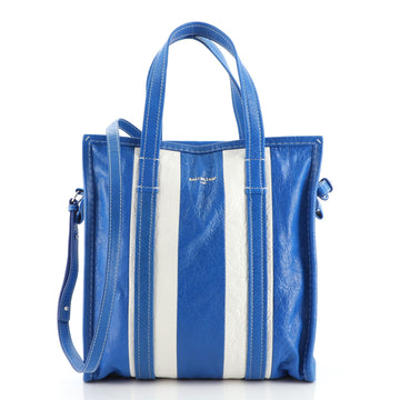 Balenciaga Bazar Convertible Tote Striped Leather Small