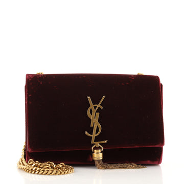 Saint Laurent Classic Monogram Tassel Crossbody Bag Velvet Small