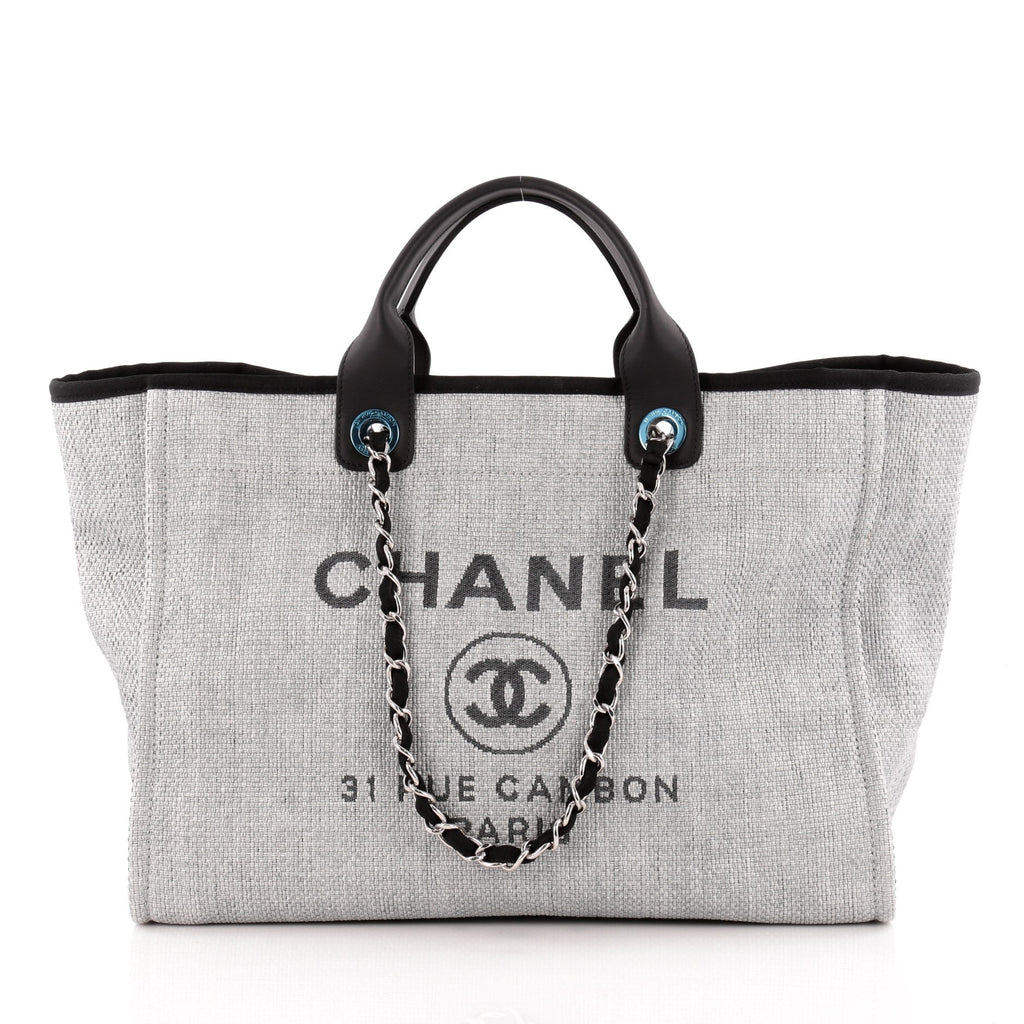 CHANEL, Bags, Sold Authentic Chanel Grey Large Deauville