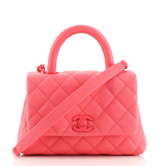 Chanel Coco Top Handle Bag Quilted Caviar Extra Mini