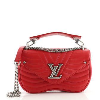 Louis Vuitton New Wave Chain Tote Quilted Leather Red