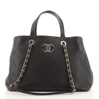 Chanel CC Shopping Tote Stitched Calfskin Large