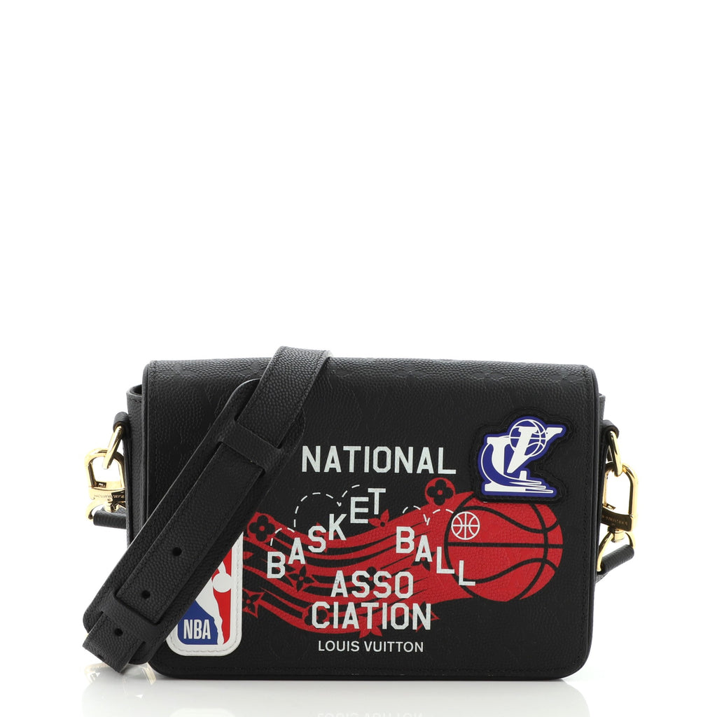 Louis Vuitton LV x NBA Studio Messenger Bag Printed Monogram Embossed  Leather Black 1156801