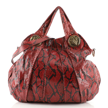 Gucci Hysteria Convertible Top Handle Bag Python Large
