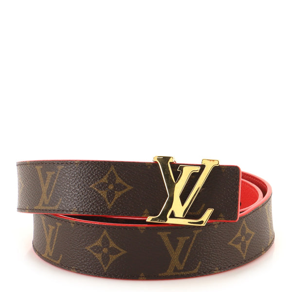 Louis Vuitton Monogram Initiales Reversible Belt in brown Coated