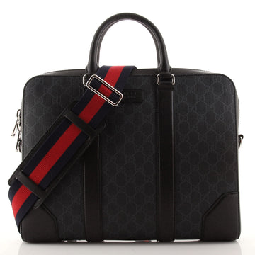 Gucci Convertible Zip Around Briefcase GG Coated Canvas Medium