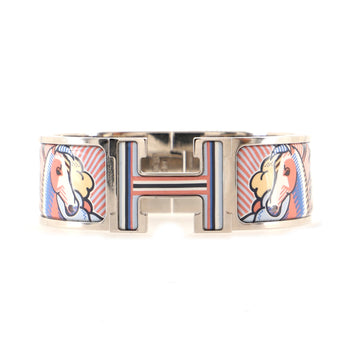 Hermes Clic Clac H Bracelet Printed Enamel Wide