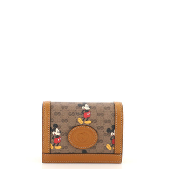 Gucci Disney Mickey Mouse Card Case Wallet Printed Mini GG Coated Canvas