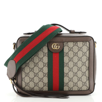 Gucci Ophidia Zip Around Camera Bag GG Coated Canvas Small