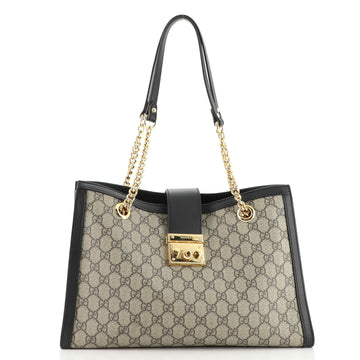 Gucci Padlock Chain Tote GG Coated Canvas Medium