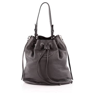 Balenciaga Papier Plate Bucket Bag Leather Small