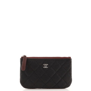 Chanel Classic O Case Pouch Quilted Caviar Mini