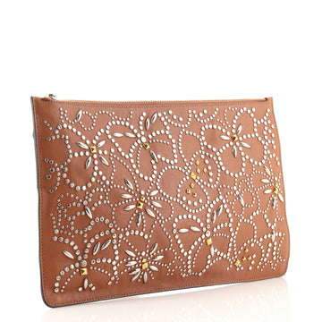 Valentino Zip Pouch Studded Leather Large