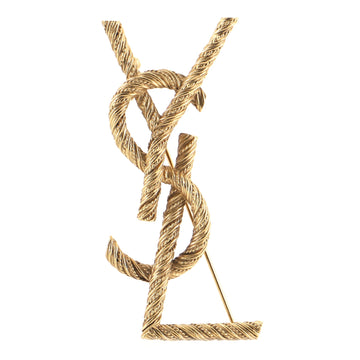 Saint Laurent Opyum YSL Brooch Textured Metal