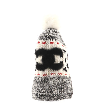 Chanel Multi CC Pom Pom Beanie Wool and Shearling