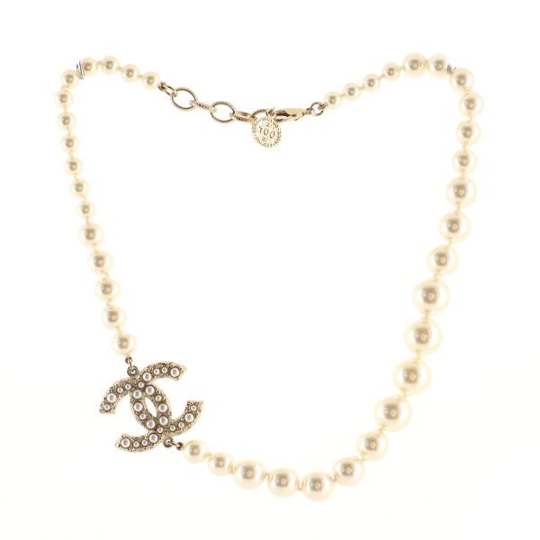 Chanel CC 14C 100th Anniversary Black Pearl Necklace Metal ref.342787 -  Joli Closet