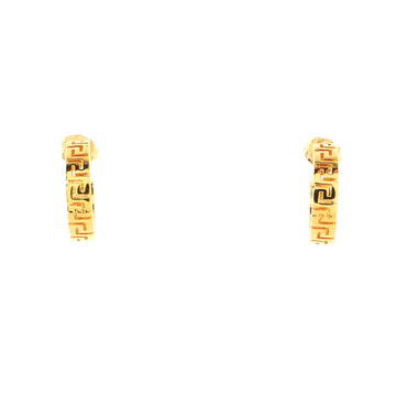 Versace Greca Hoop Earrings Metal Small