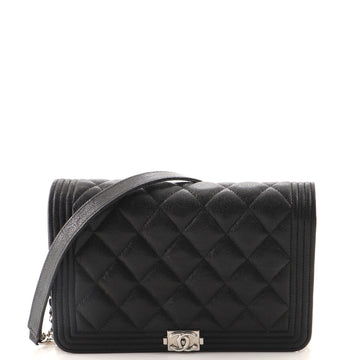 Chanel Boy Wallet on Chain Quilted Caviar