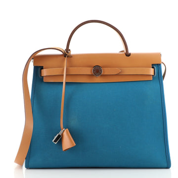 Hermes Herbag Zip Leather and Toile 31