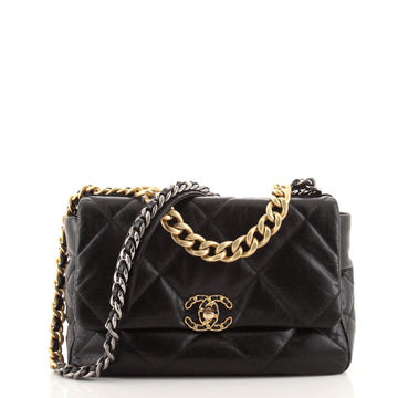 Chanel 19 Flap Bag Quilted Goatskin Large