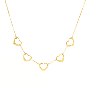 Tiffany & Co. Elsa Peretti 5 Motifs Open Heart Necklace 18K Yellow Gold