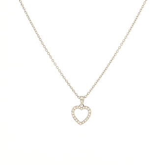 Tiffany & Co. Metro Heart Pendant Necklace Platinum and Diamonds