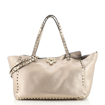 Valentino Rockstud Tote Pebbled Leather Medium