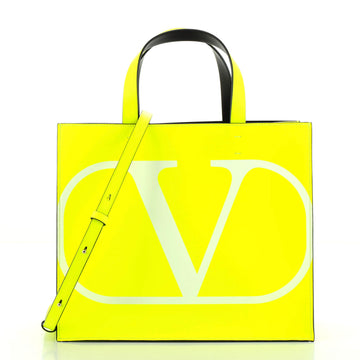 Valentino Vlogo Signature Convertible Tote Printed Leather Small