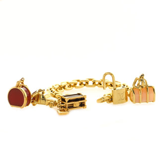 Louis Vuitton World Travel 4 Charm Bracelet 18K Yellow Gold