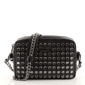 Prada Camera Bag Embellished Diagramme Quilted Leather Small
