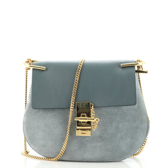 Chloe Drew Crossbody Bag Leather and Suede Small