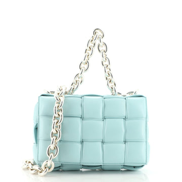 Bottega Veneta Cassette Chain Crossbody Bag Padded Maxi Intrecciato Leather