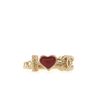 Chanel I Heart CC Ring Metal and Enamel