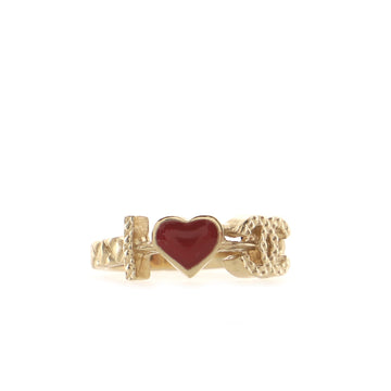 Chanel I Heart CC Ring Metal and Enamel