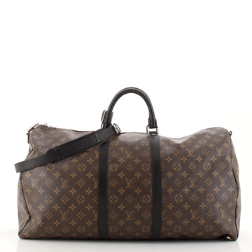 Louis Vuitton Keepall Bandouliere Bag Macassar Monogram Canvas 55