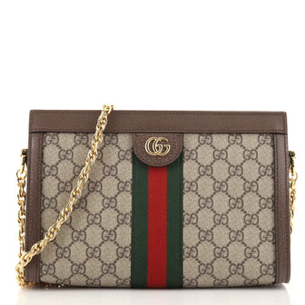 Gucci Ophidia Chain Shoulder Bag GG Coated Canvas Small