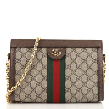 Gucci Ophidia Chain Shoulder Bag GG Coated Canvas Small