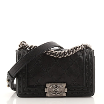 Chanel Paris-Dallas Boy Flap Bag Whipstitch Caviar Small