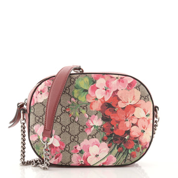 Gucci Chain Crossbody Bag Blooms Print GG Coated Canvas Mini