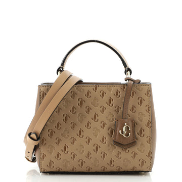 Jimmy Choo Varenne Top Handle Bag Monogram Embossed Leather Mini