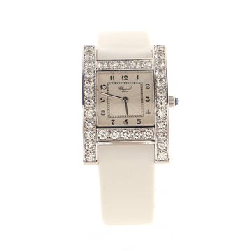 Chopard Your Hour Quartz Watch White Gold and Satin with Diamond Bezel 25