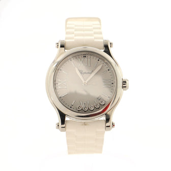 Chopard Happy Sport Quartz Watch Stainless Steel and Rubber with Floating Diamonds 30