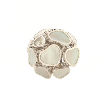 Chopard Happy Hearts Cocktail Ring 18K White Gold with Mother of Pearl and Diamond