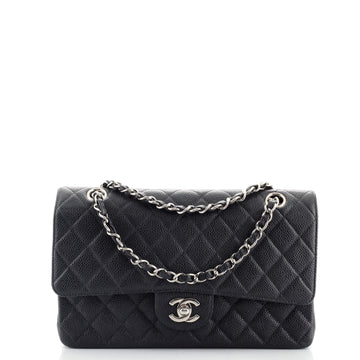 Chanel Vintage Classic Double Flap Bag Quilted Caviar Medium