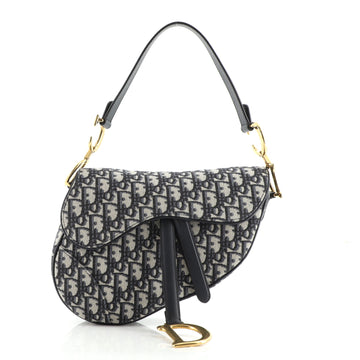 Christian Dior Saddle Handbag Oblique Canvas Medium