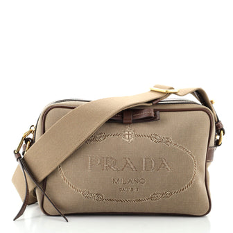 Prada Logo Camera Bag Canvas Small