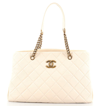 Chanel CC Crown Tote Quilted Leather Large